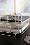 Blu Monaco Gold Desk Organizer Stackable Paper Tray Set of 2 - Metal Wire Two Tier Tray - Stackable Letter Tray - Inbox Tray for Desk
