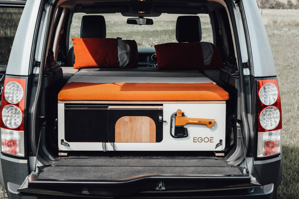 Turn the luggage area of your vehicle into a full-featured camper in under 5 minutes