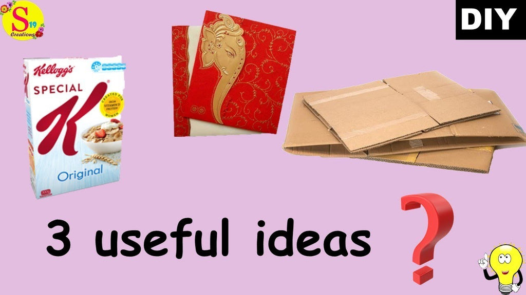 waste material crafts at home Easy organizer and also a easy to make wall decor with cardboard