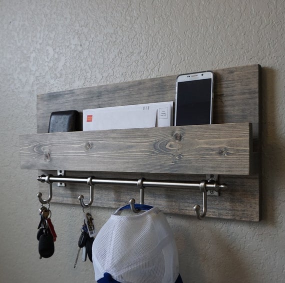 Modern Rustic Entryway Mail Key Organizer by KeoDecor