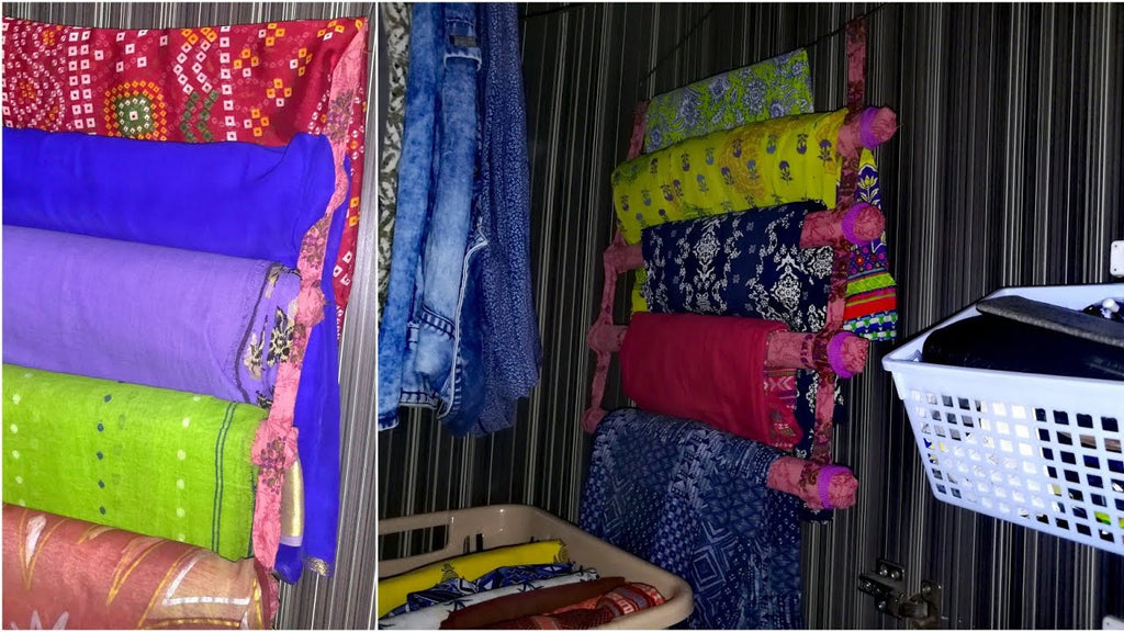 this video is about how to make organizer from cardboard and waste old cloth