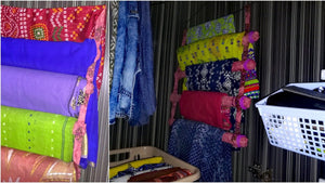 this video is about how to make organizer from cardboard and waste old cloth