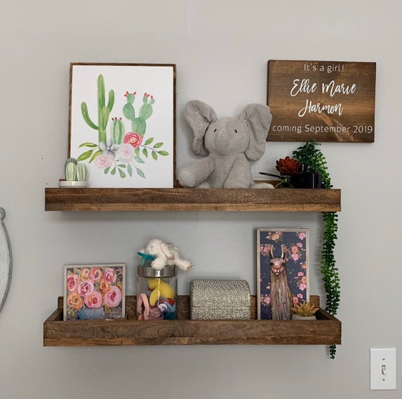 Wood Book Shelf | The Ellie | Rustic Shelving Wall Mounted Shelf & Organizer Unique Rustic Bar Shelves Kitchen Dining Bookshelf by DistressedMeNot