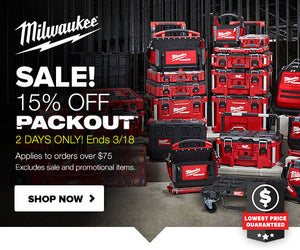 Save 15% on Milwaukee Packout Tool Boxes, Bags, Organizers, and Accessories! (Ends 3/18/20)