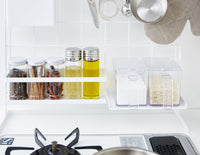 Close up of Grid Panel Organizer with spice rack and spice stockers