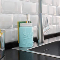 Mason Jar Kitchen Soap Dispenser & Sponge Holder - Comfify