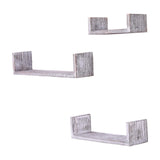 Comfify Rustic Wall Mounted U-Shaped Floating Shelves – Set of 3