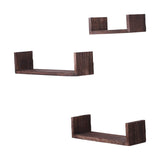 Comfify Rustic Wall Mounted U-Shaped Floating Shelves – Set of 3