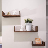 Comfify Rustic Wall Mounted U-Shaped Floating Shelves – Set of 3 - Comfify