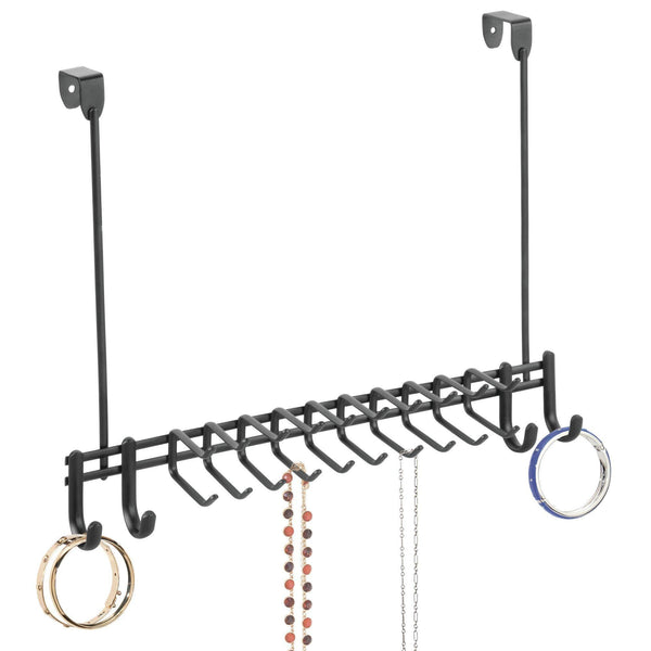 InterDesign Axis Over the Door Tie, Belt and Accessory Rack Organizer - - Matte Black