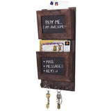 Rustic 2-Slot Mail Sorter Organizer for Wall with Chalkboard Surface - Comfify