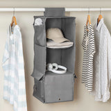 3-Shelf Hanging Closet Organizer, Grey