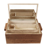 Ikee Design® Wooden Jewelry Box, Cosmetic Organizer with Collapsible Mirror