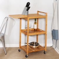 38-Inch Rolling Bamboo Kitchen Cart
