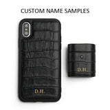 Custom Name Free for Best iPHONE CASE for 11 Pro Max X XS MAX  Italian leather crocodile pattern with gift box