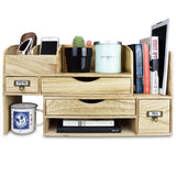 Ikee Design® Adjustable Wooden Desktop Organizer Office Supplies Storage