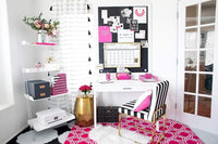 Blu Monaco Hot Pink 5 Piece Cute Desk Organizer Set - Cute Office Desk Accessories