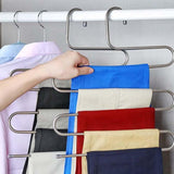 5 layers S Shape MultiFunctional Clothes Hangers Pants Storage Hangers Cloth Rack Multilayer Storage Cloth Hanger